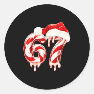 Sticker Rond Canne en sucre d'orge fondue 67 conception de Noël