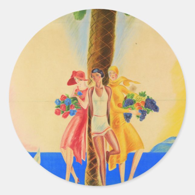 Sticker Rond Cannes vintage (Devant)