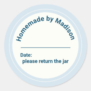 Sticker Rond Canning personnalisé fait maison   Retourner le po