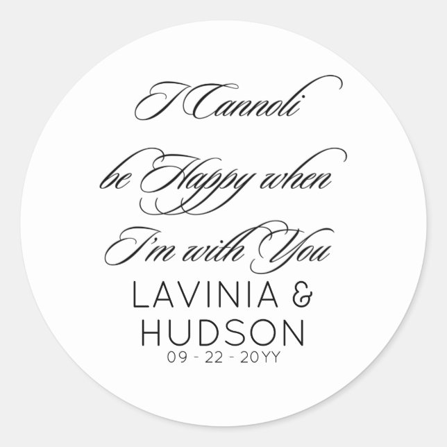 Sticker Rond Cannoli Italian Wedding (Devant)