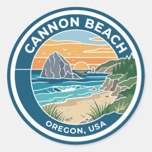 Sticker Rond Cannon Beach États-Unis