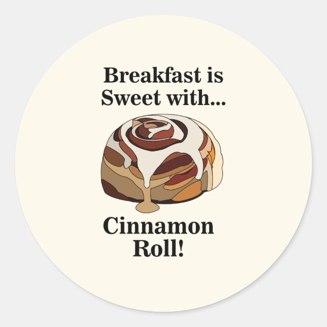 Sticker Rond Cannon Roll Dessert Sweet Buns (Devant)