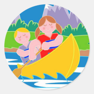Sticker Rond Canoë
