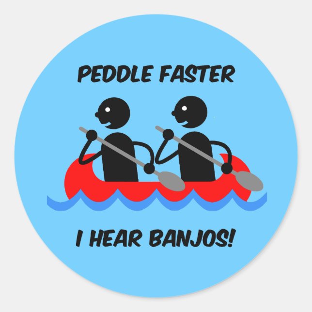 Sticker Rond canoë amusant (Devant)