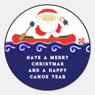 Sticker Rond Canot de camping de Noël