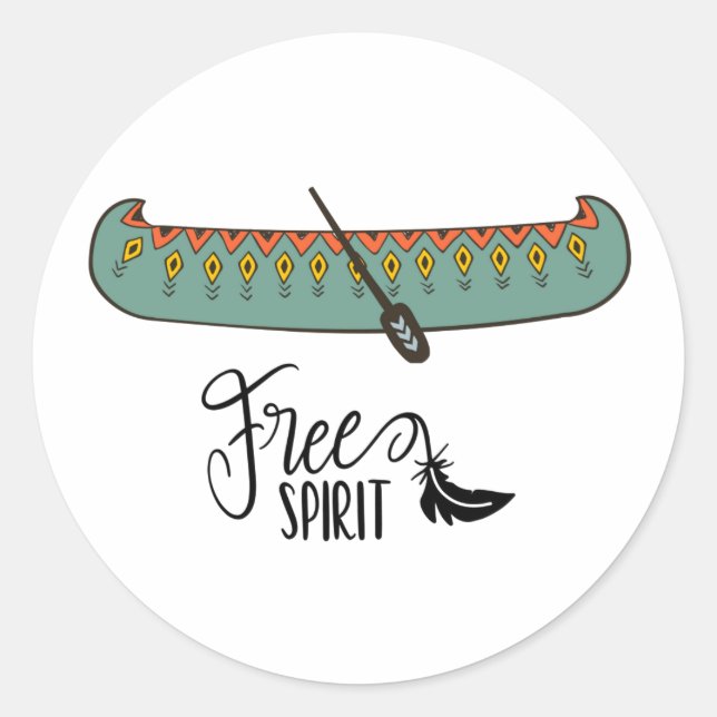 Sticker Rond Canot Spirit Libre (Devant)