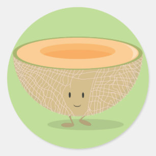 Sticker Rond Cantaloupe souriant