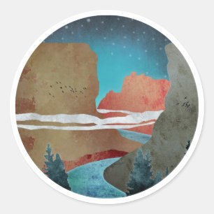 Sticker Rond Canyon Birds