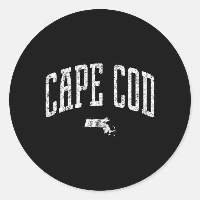 Sticker Rond Cape Cod Massachusetts City (Devant)
