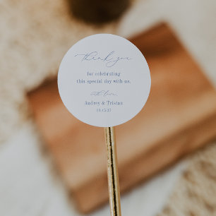 Sticker Rond CAPE COD Merci Mariage minimaliste côtier