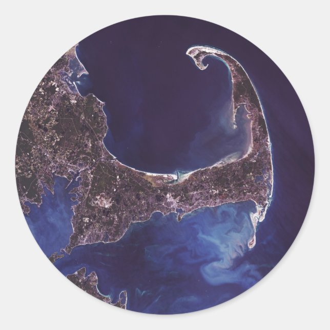 Sticker Rond Cape Cod - Photo satellite (Devant)