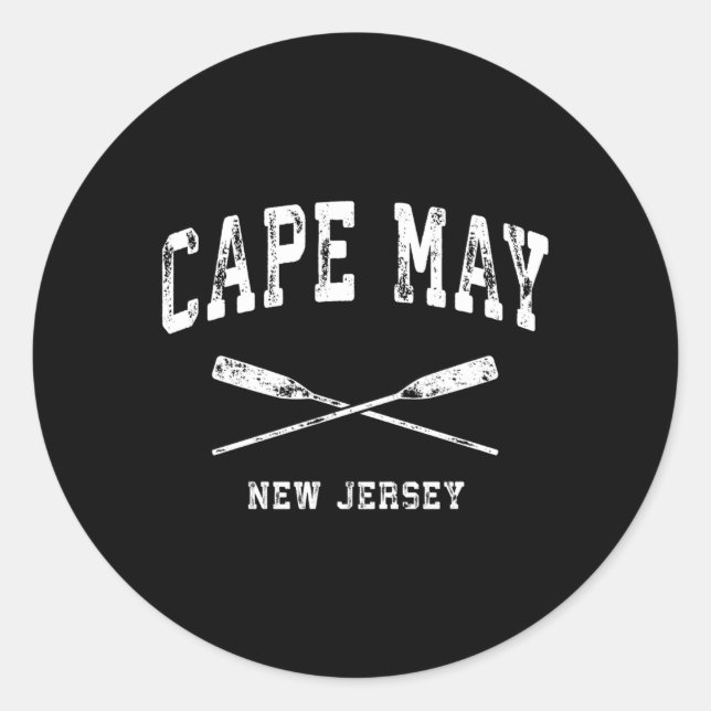 Sticker Rond Cape May New Jersey Nautical Crossing Oars (Devant)