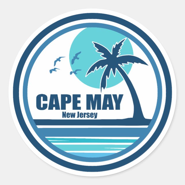 Sticker Rond Cape May Palm Tree Birds du New Jersey (Devant)