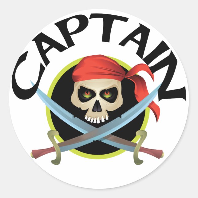Sticker Rond Capitaine 3D (Devant)