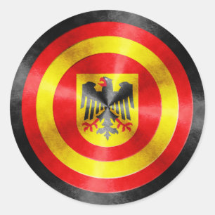 Sticker Rond Capitaine Allemagne Hero Shield