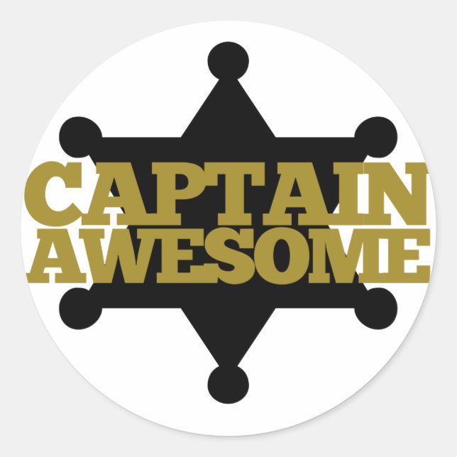 Sticker Rond Capitaine Awesome (Devant)