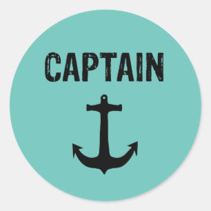 Sticker Rond Capitaine, conception minimaliste