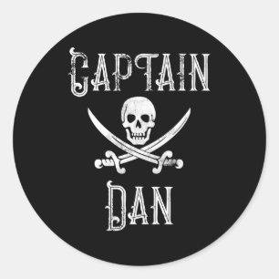 Sticker Rond Capitaine Dan Pirate Personnalisé Py