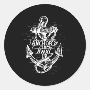 Sticker Rond Capitaine de bateau de marin hommes et femmes Anch