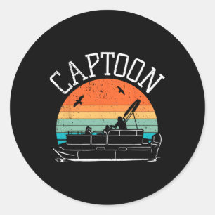 Sticker Rond Capitaine de bateau ponton I Captoon I Skipper Bat