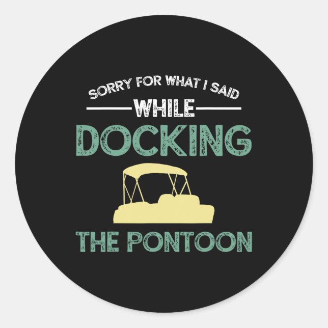 Sticker Rond Capitaine de bateau ponton naviguant  (Devant)