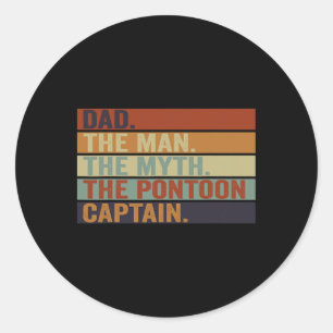 Sticker Rond Capitaine de bateau ponton Papa drôle de voile et