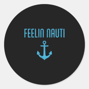 Sticker Rond Capitaine de ponton de bateau qui se sent coquin n