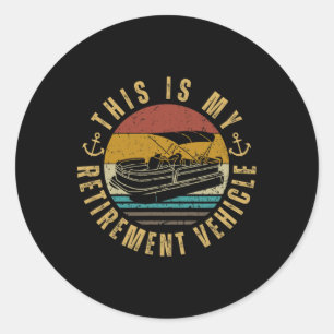 Sticker Rond Capitaine de Ponton Mon Véhicule de Retraite Ponto