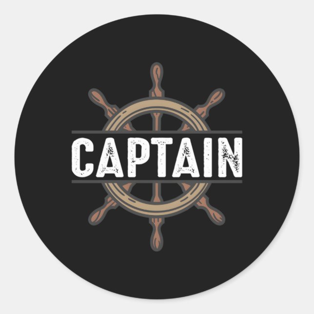 Sticker Rond Capitaine De Voilier Ou Premier Mate