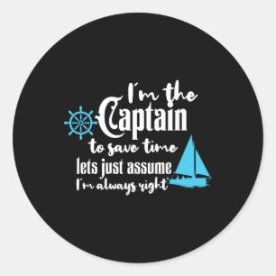 Sticker Rond Capitaine Du Bateau Chaparral Bateaux