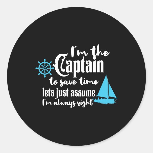 Sticker Rond Capitaine Du Bateau Chaparral Bateaux (Devant)