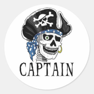 Sticker Rond Capitaine du pirate aux yeux