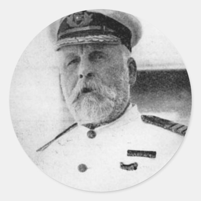 Sticker Rond Capitaine EJ Smith du Titanic (Devant)