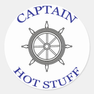 Sticker Rond "Capitaine Hot Stuff"
