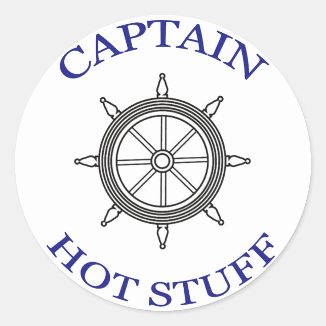 Sticker Rond "Capitaine Hot Stuff" (Devant)