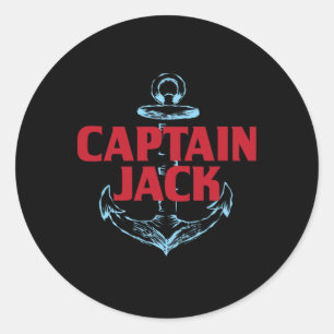 Sticker Rond Capitaine Jack Nom Personnalisé Surnom Personnalis