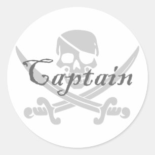 Sticker Rond Capitaine jolly roger