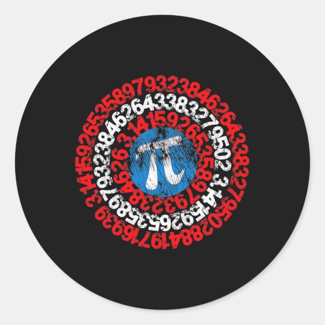 Sticker Rond Capitaine mathématicien Pi Superhero Math Geek Ner (Devant)