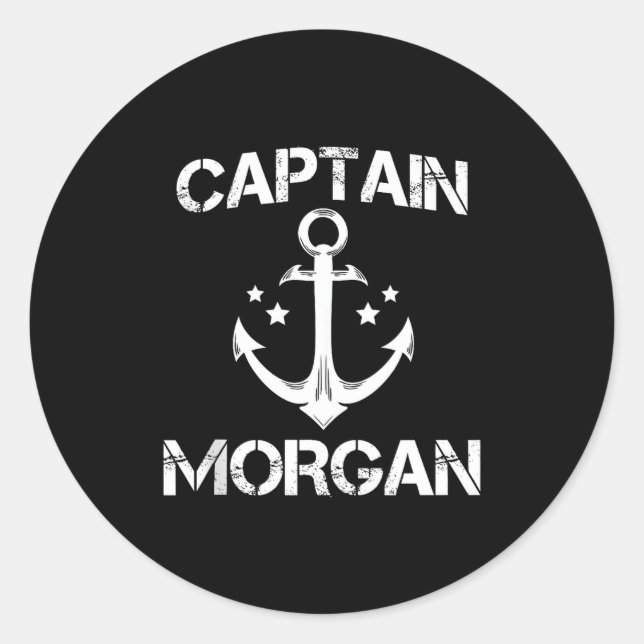 Sticker Rond Capitaine Morgan Anniversaire Drôle Ised Nom de Fa (Devant)