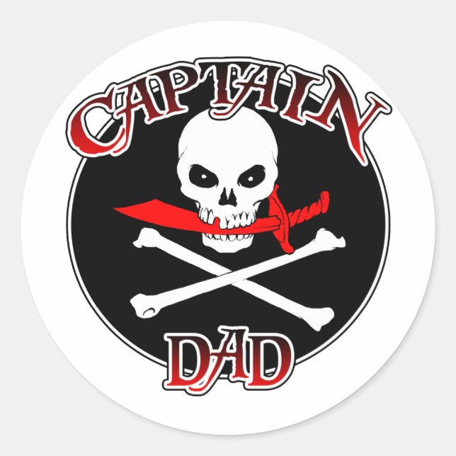 Sticker Rond Capitaine Papa (Cutlass) (Devant)