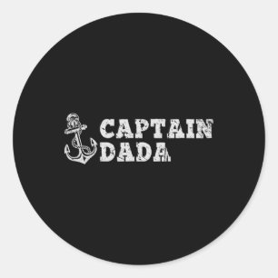 Sticker Rond Capitaine Papa Voile Bateau Bateau Ancien Ancre