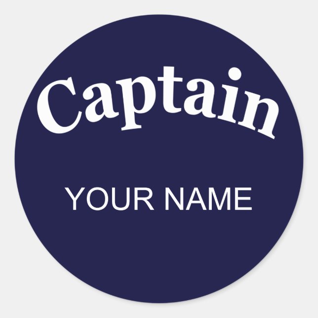 STICKER ROND CAPITAINE PERSONNALISÉE (Devant)