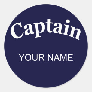 STICKER ROND CAPITAINE PERSONNALISÉE