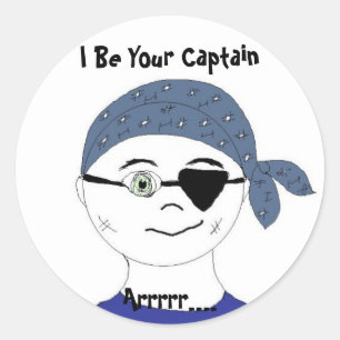 Sticker Rond Capitaine pirate
