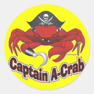 Sticker Rond Capitaine "Un-Crabe "