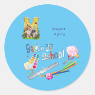 Sticker Rond Capitales Alphabet Retour à l'école carnet Fanny P