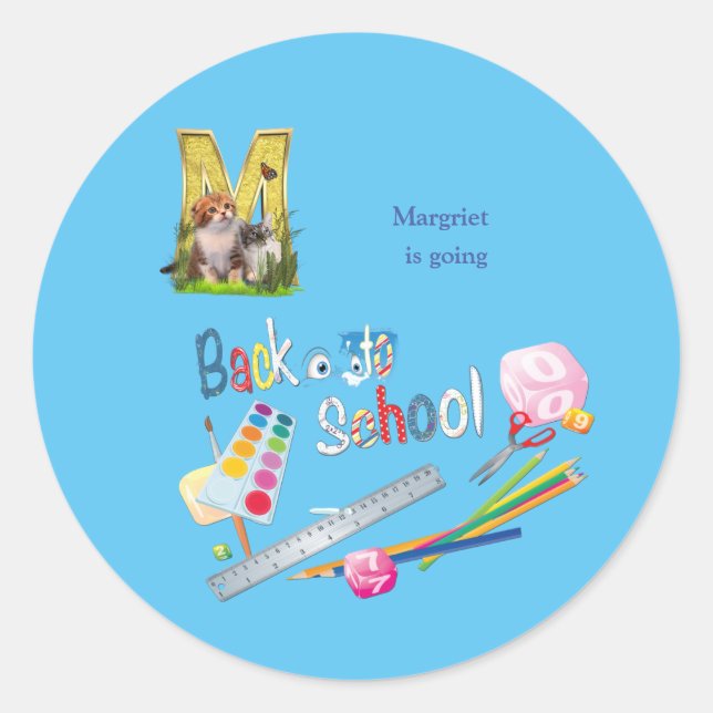 Sticker Rond Capitales Alphabet Retour à l'école carnet Fanny P (Devant)