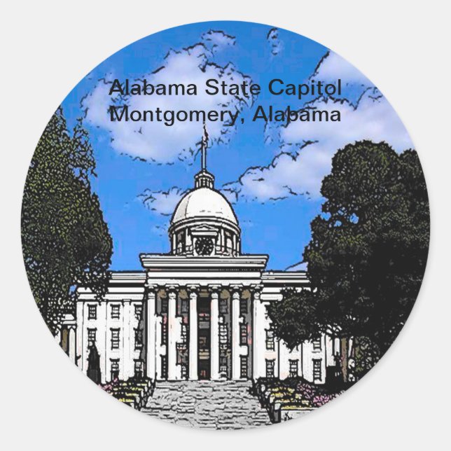 Sticker Rond Capitole de l'État de l'Alabama à Montgomery (dess (Devant)