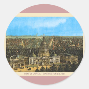 Sticker Rond Capitole vintage des États-Unis