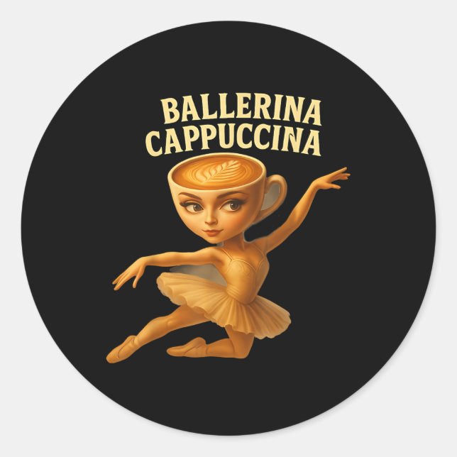 Sticker Rond Cappuccina Ballerina Cappuccino Ballerina Da Amusa (Devant)
